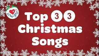 Top 33 Christmas Songs and Carols with Lyrics Playlist 🎅 [upl. by Noruq]