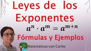 Leyes de los Exponentes  Reglas y Ejemplos [upl. by Arlo]