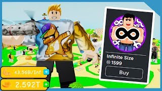 Buying The Infinite Size Gamepass in Roblox Lifting Simulator [upl. by Morgen]