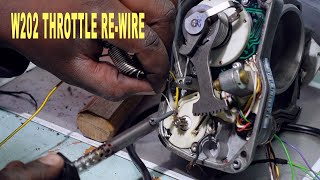 How to Remove and Re wire Mercedes W202 Throttle Body M111 engine 1994 [upl. by Atnovart]