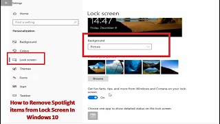 How to Remove Spotlight items from Lock Screen In Windows 10 [upl. by Anaerol]