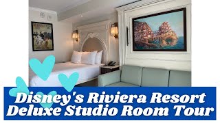 Disneys Riviera Resort Deluxe Studio Room Tour  Disney Vacation Club DVC [upl. by Adohr]