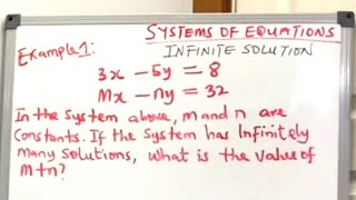 SYSTEMS OF EQUATIONS WITH INFINITE SOLUTIONS [upl. by Vod641]