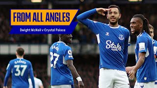 FROM ALL ANGLES Dwight McNeil v Crystal Palace ft Alex Iwobis backheel assist [upl. by Haimehen]