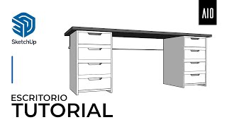 Diseña tu propio escritorio en 3D I Sketchup para principiantes [upl. by Theurer198]