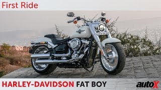 2018 HarleyDavidson Fat Boy Review  First Ride  autoX [upl. by Megan]