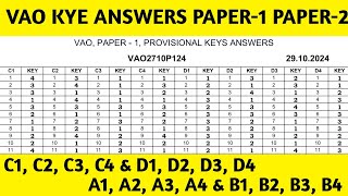 VAO KYE ANSWERS PAPER1 PAPER2  C1C2C3C4D1D2D3D4A1A2A3A4B1B2B3B4  VILLAGE ACCOUNT [upl. by Mello]