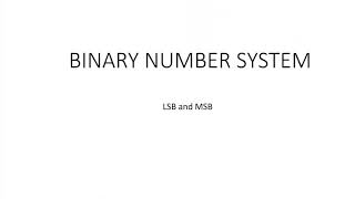 Binary number system MSB And LSB [upl. by Lacie]