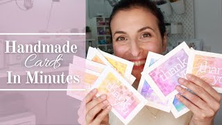 HANDMADE CARDS in MINUTES with this Card Making Technique [upl. by Reaht]