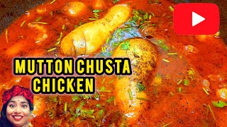 Live Cooking Mutton Chusta With Chicken Meat [upl. by Beulah]