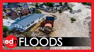 Terrifying Floods Hit Northern Europe and Kill At Least 19 People in Germany [upl. by Imar]