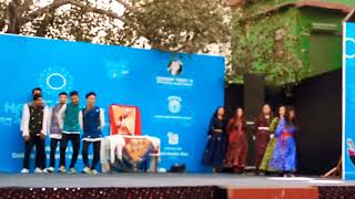 Ladakhi modern dance by Delhi student during losar celebration  2017 in Delhi [upl. by Llirpa]