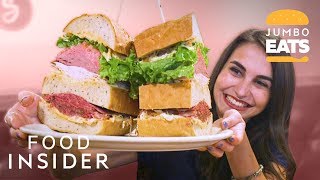 Deli Sandwich Weighs 6 Pounds  Jumbo Eats [upl. by Aihsenak916]