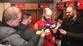 Greek Vassilis Spanoulis comments after becoming the AllTime Euroleague top scorer [upl. by Eniladam]