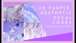 20 Bloxburg Purple Aesthetic Decal Codes [upl. by Ahsitan]