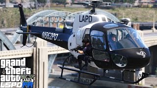 LAPD SWAT Helicopter Eliminates Hostiles Attacking Police Station in GTA 5 [upl. by Anitnelav]