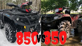 2021 Can Am Outlander 850 XT Test Ride amp Review VS Polaris Sportsman 850 XP [upl. by Chucho]