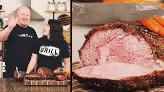 Garlic Butter Smoked Prime Rib  How To [upl. by Brigida]