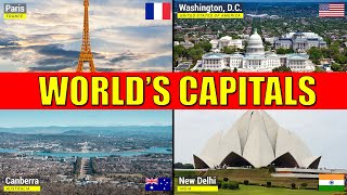 Countries and Capitals of the World  Learn Names of Capital Cities [upl. by Kcirdef]