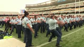 Police officers perform a haka at the funeral of Constable Matthew Hunt [upl. by Bela]