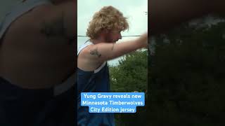 Yung Gravy reveals Minnesota Timberwolves 202324 City Edition jersey shorts timberwolves [upl. by Kris]