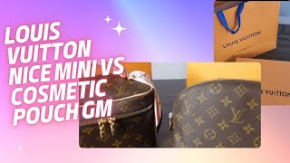 Louis Vuitton Nice Mini vs The Cosmetic Pouch GM [upl. by Yffub954]