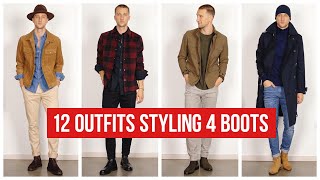 12 Ways to Style Boots This Fall  Men’s Chelsea Combat and Jodhpur Boots  Outfit Ideas [upl. by Oleg]