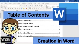 Creating a Table of Contents in Microsoft Word [upl. by Marshall]