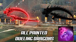 All Painted Dueling Dragons Goal Explosion  Rocket League Showcase [upl. by Adlitam]