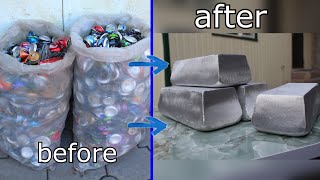 Melting Aluminum Cans At Home  Easy DIY Recycling Process [upl. by Yale]