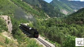 Le train des Pignes à Vapeur  Le début de la montée à Annot [upl. by Rahs]