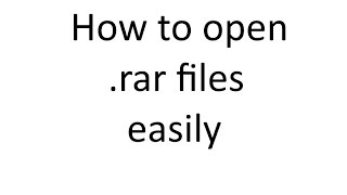 How to OpenExtract rar Files [upl. by Nomyaw]