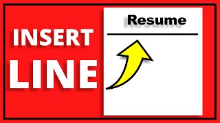 How To Insert A Line In Google Docs  For Resume [upl. by Pheni957]