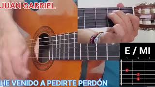 Cómo tocar HE VENIDO A PEDIRTE PERDÓN 🌺 Juan Gabriel 🌺 ACORDES Y RITMO TUTORIAL GUITARRA [upl. by Qidas]