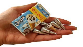 DIY Miniature ✫Cornetto✫ Tutorial  Crafts [upl. by Vicki]