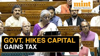 Budget 2024 Capital Gains Tax Revised  Shortterm Longterm Capital Gains Tax Hiked [upl. by Ellehcor494]