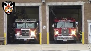 Volunteer Fire Department Responding For Alarms  Tecumseh Fire E1 T1 [upl. by Eissert50]