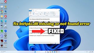 FIXED Initpkidll missing or not found error [upl. by Blair]