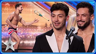 SEXY JUGGLERS Messoudi Brothers impress Judges with saucy act  Auditions  BGT 2024 [upl. by Ailadi587]