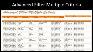 Excel Advanced Filter with Multiple Criteria [upl. by Enautna750]