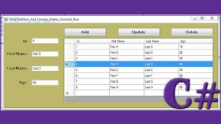 C  How To Add And Update A Row To DataGridView From TextBox  Delete Row In C With Source Code [upl. by Conney369]