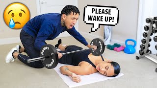 PASSING OUT WHILE WORKING OUT PRANK GONE TOO FAR [upl. by Channing]