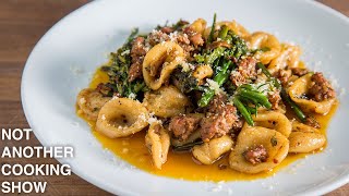 handmade ORECCHIETTE with Italian SAUSAGE and BROCCOLINI [upl. by Ariat991]