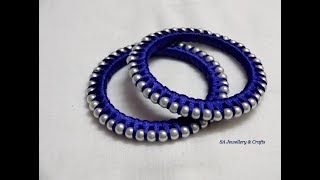 DIY How to do silk thread Pearl Bangles [upl. by Avlis]