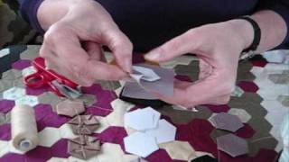 1 Traditional English Hexagon Patchwork Demonstration [upl. by Pan]