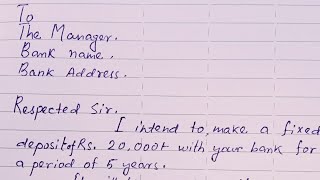 how to write letter to bank manager for fixed deposit [upl. by Anees934]