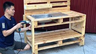 DIY Wood Pallet Kitchen Furniture Ideas  Kitchen Design with Wooden Pallet [upl. by Pulsifer]