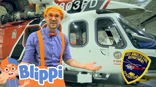 Blippi Learns And Explores A Firefighting Helicopter  Educational Videos For Kids [upl. by Benyamin]