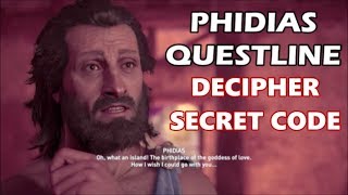 Assassins Creed Odyssey  Phidias Questline Code Locations amp Secret Room [upl. by Kostival]