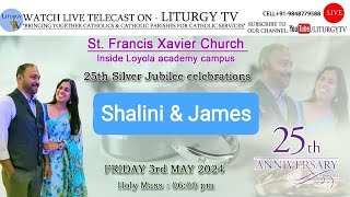 SHALINI amp JAMES  SILVER WEDDING HOLY MASS 6PM  ST FRANCIS XAVIER CHURCH  3524 [upl. by Pooley]